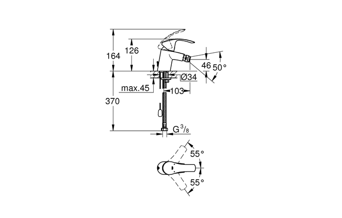 Змішувач для біде Eurosmart S-Size 32927002 Grohe - Зображення 1774599-79d67.jpg