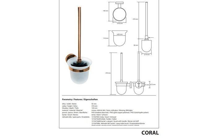 Туалетна щітка з тримачем Coral 158113017 Bemeta - Зображення 178746732-c9237.jpg