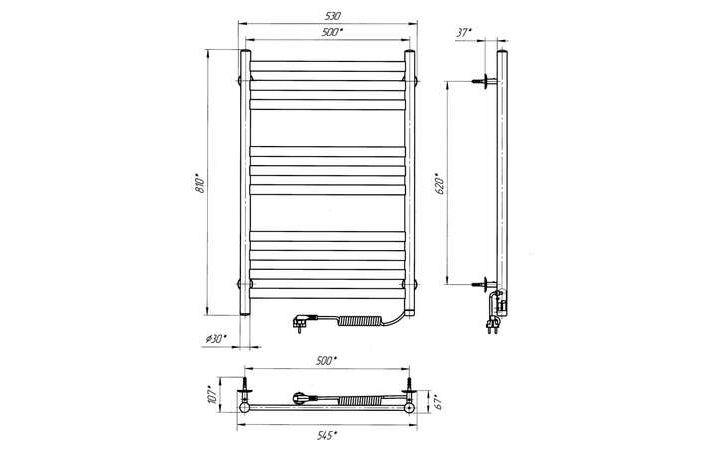 Рушникосушка електрична Квадрант П10 S3 500x800 LARIS - Зображення 180314644-75fb4.jpg