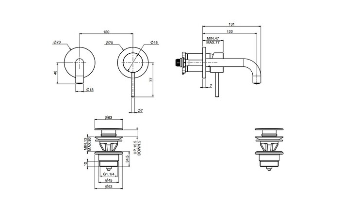 Змішувач для умивальника Spillo Up Black matt F3051WSX9NS Fima - Зображення 180385018-9896c.jpg