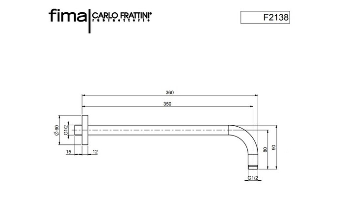 Душовий кронштейн 350 мм Wellness Brushed Bronze F2138ZS Fima - Зображення 180385022-cde0c.jpg