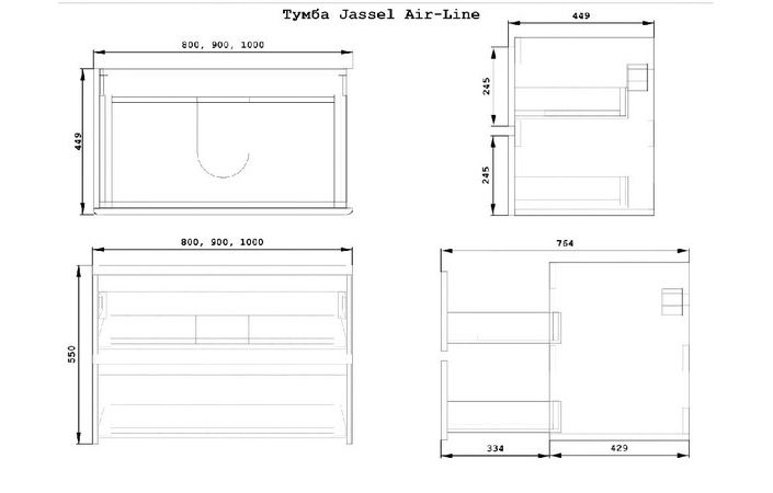 Шкафчик под умывальник Jassel белая 800 Air-Line - Зображення 180940772-95aa9.jpg