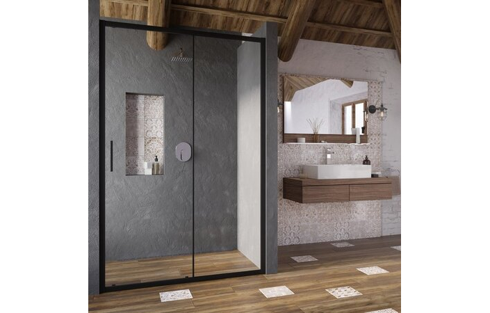 Душові двері двохелементні BLSDP2-110 Transparent Black RAVAK - Зображення 181541879-46c3d.jpg