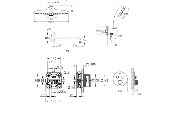 Душевая система Grohtherm Smartcontrol (34614SC1), Grohe - Зображення 1819055-15320.jpg