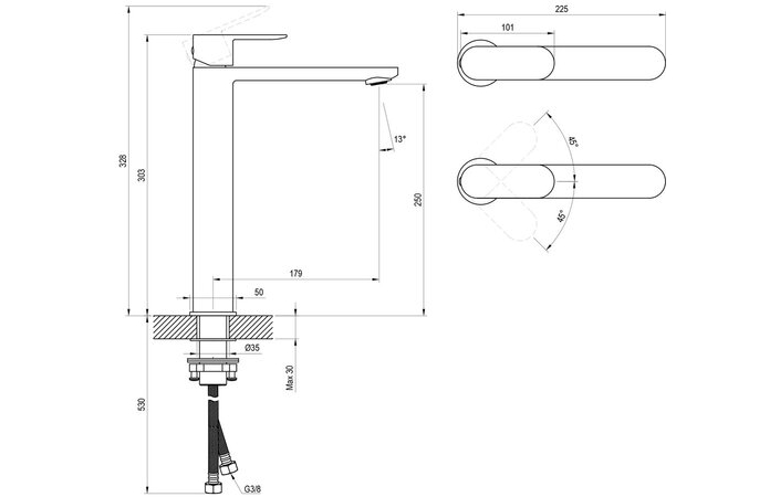 Змішувач для умивальника CR II 015.20BL Black X070459 RAVAK - Зображення 181945046-bfc02.jpg