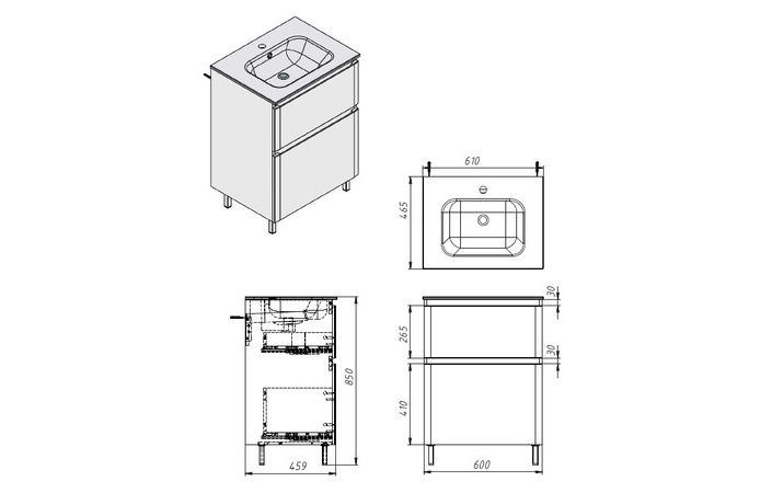 Шафка з умивальником Emily Em-60 чорний Air-Line - Зображення 181945059-517be.jpg