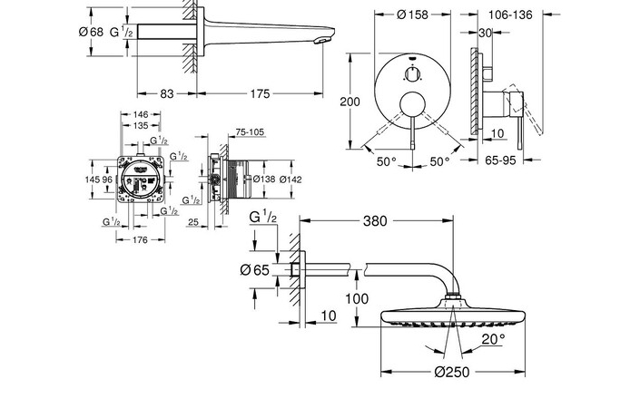Набор смесителей 5 в 1 Essence UA26417SC1L Grohe - Зображення 182311382-f7136.jpg