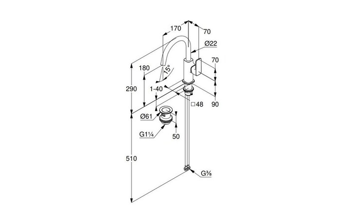 Змішувач для умивальника Renon DN 15 420275375 Kludi - Зображення 182892260-28422.jpg