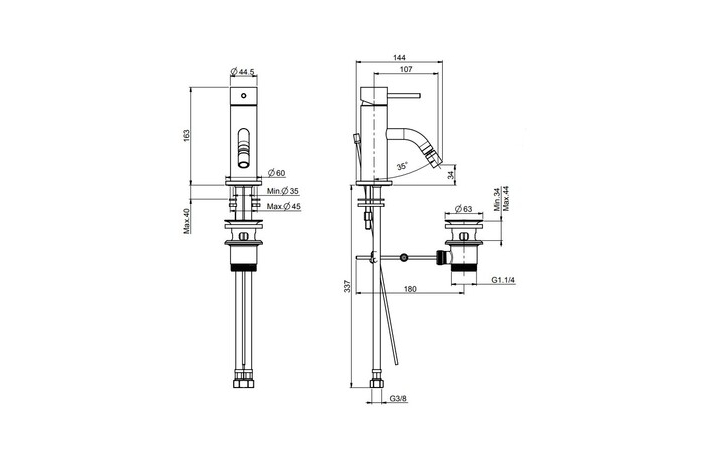 Змішувач для біде Spillo Up Chrome F3032XSCR Fima - Зображення 1829510-33488.jpg