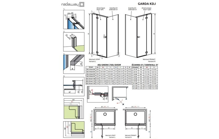 Душова кабіна Garda Chrome KDJ 90x90 L RADAWAY - Зображення 183523522-d6be8.jpg