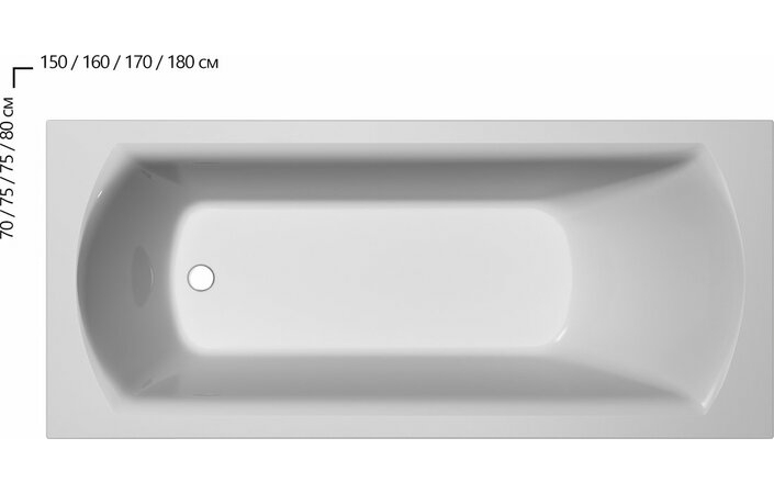 Ванна прямокутна DOMINO II 170х75, RAVAK - Зображення 1849345-e5a94.jpg