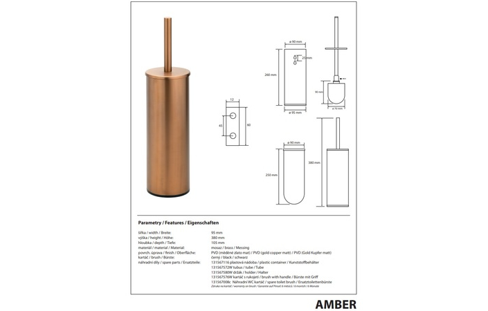Туалетна щітка з тримачем Amber 155313067 Bemeta - Зображення 184955375-92a07.jpg