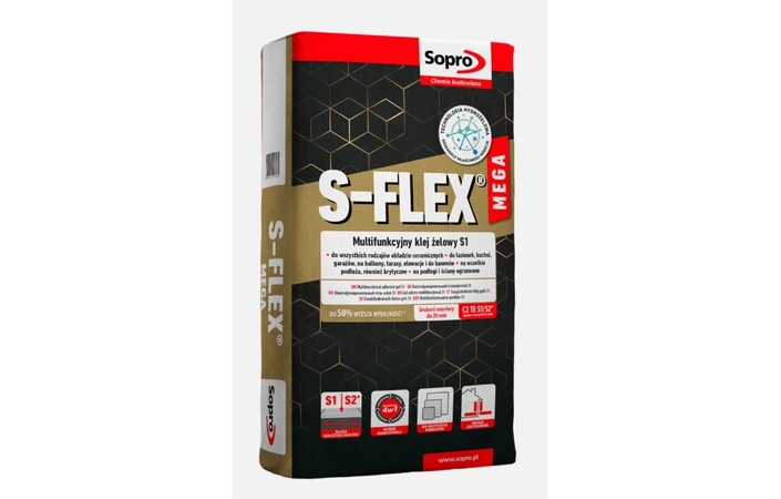 Клей для плитки Sopro S-Flex Mega (22,5 кг) - Зображення 185063132-6e322.jpg