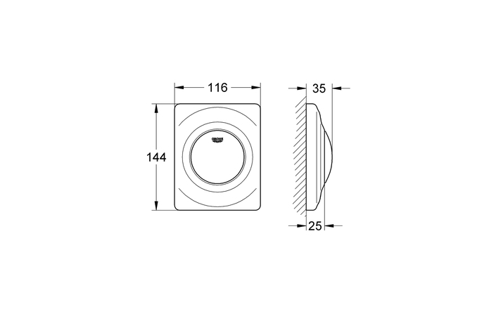 Клавиша слива для писсуара Surf 38808SH0 альпийский белый Grohe - Зображення 185135037-e1f3c.jpg