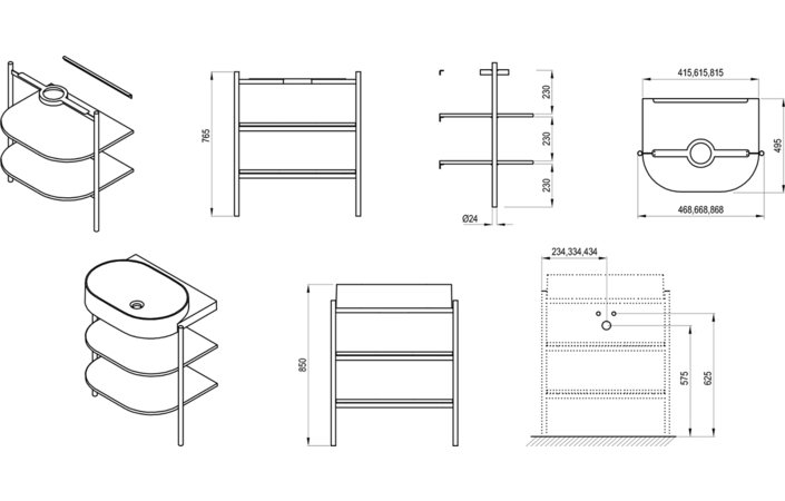 Консоль під умивальник Yard 600 Чорний matt D80000D005 Ravak - Зображення 185710026-429bc.jpg