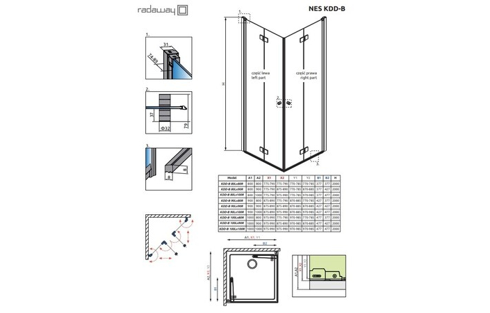 Душові двері Nes Brushed Gold KDD-B 900Lx2000 RADAWAY - Зображення 185933515-ba4d4.jpg