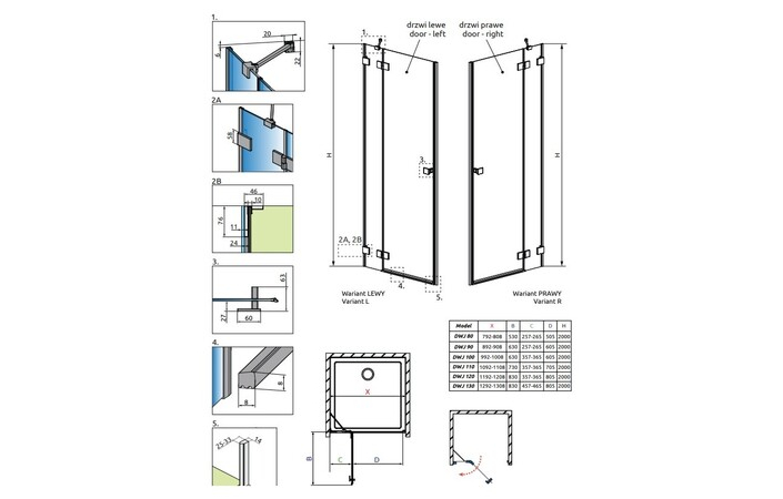 Душові двері Brushed Gold DWJ 1200Lx2000 RADAWAY - Зображення 185933516-e54a2.jpg