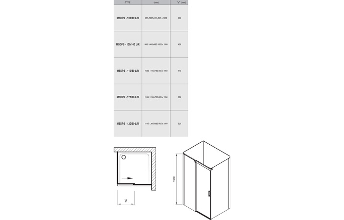 Душова кабіна квадратна MSDPS-100-100 L Transparent, (0WLAAC00Z1) RAVAK - Зображення 1859351-9905a.jpg