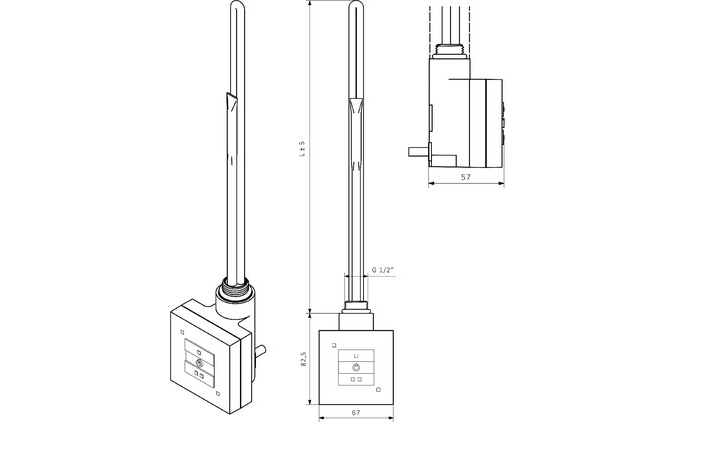 Терморегулятор с кабелем спиральным KTX1 Chrome Terma - Зображення 186285090-e3723.jpg