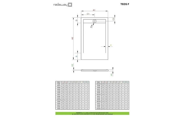 Душовий піддон Teos F 130x80 см anthracite, RADAWAY - Зображення 1865554-c28e4.jpg