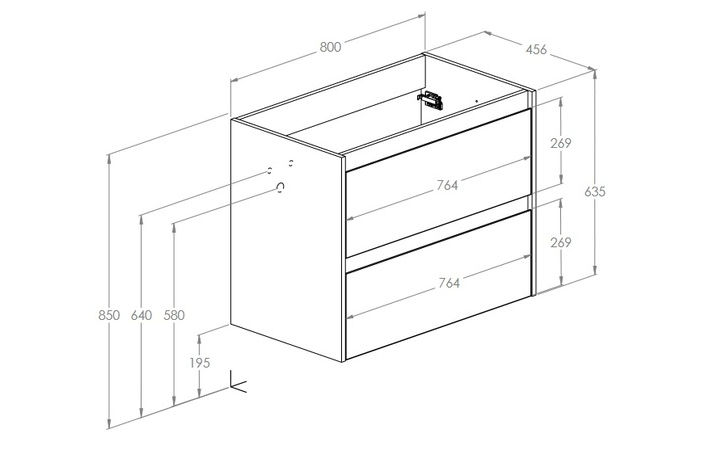 Шафка з умивальником Claudia 800 White matt A857795529+A3272A4000 Roca - Зображення 186727738-9286f.jpg