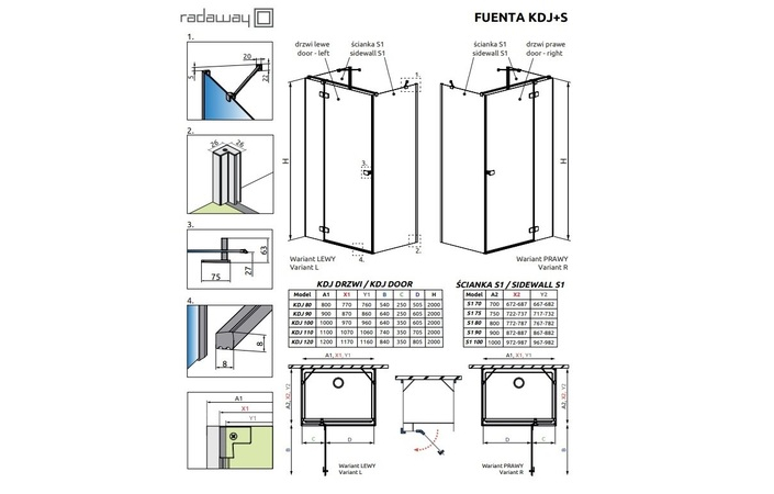 Душові двері Fuenta Chrome KDJ+S 120Rx200 RADAWAY - Зображення 187168672-ed991.jpg