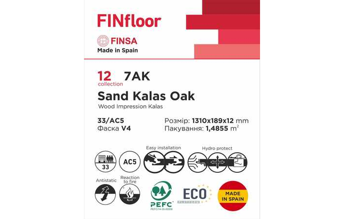 Ламинат  Finsa 7AK Sand Kalas Oak 12  - Зображення 3