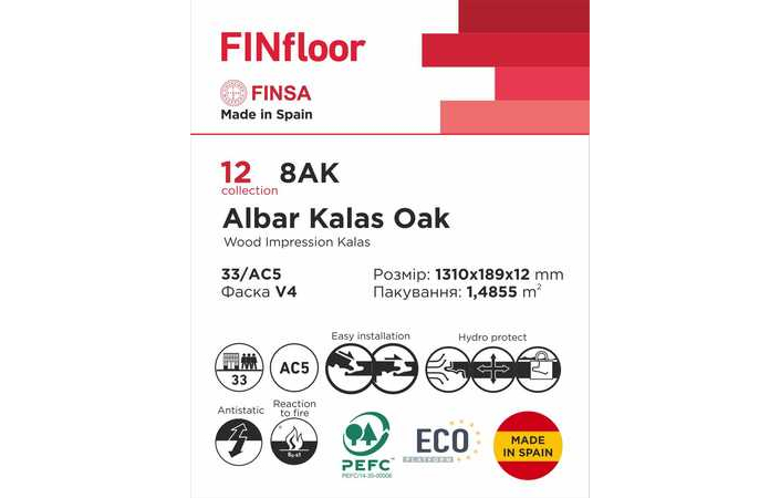 Ламінат  Finsa 8AK Albar Kalas Oak 12  - Зображення 2