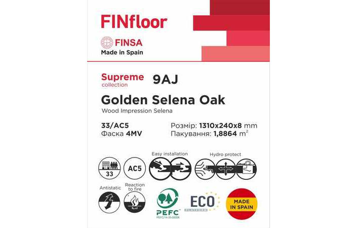 Ламінат  Finsa 9AJ Golden Selena Oak Supreme  - Зображення 3