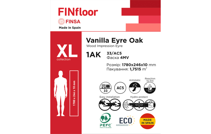 Ламінат  Finsa 1AK Vanilla Eyre Oak XL - Зображення 2