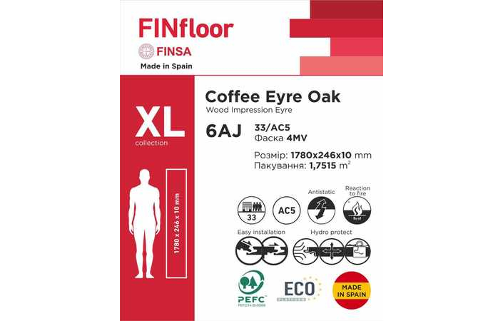 Ламінат  Finsa 6AJ Coffee Eyre Oak XL - Зображення 3