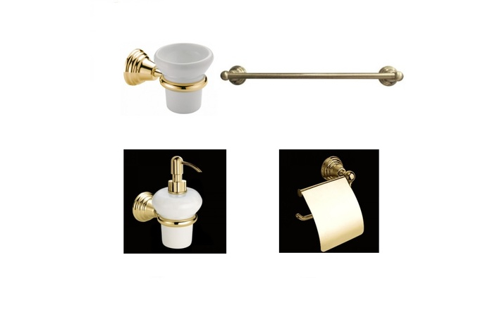 Набор аксессуаров для ванной комнаты Canova (CA12852 +CA14252+CA21152+CA23652) золото, Bagno&Associati - Зображення 1872186-f5f1c.jpg