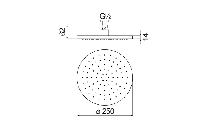 Верхній душ AD139-142CGP Miele Spazzolato PVD Nobili - Зображення 187280171-a038c.jpg