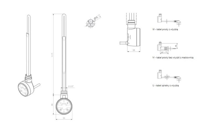 ТЕН з кабелем та мережевою вилкою MOA 200W Chrome Terma - Зображення 187572252-46b2c.jpg