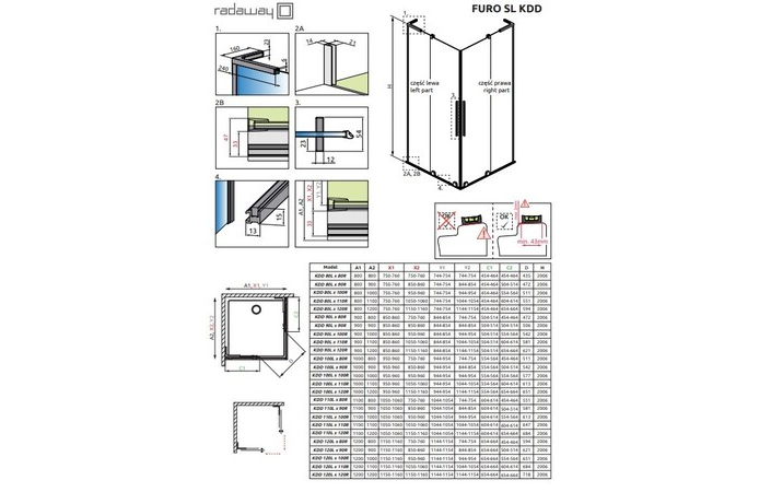 Душова кабіна (половина) Furo SL KDD 120 R Black RADAWAY - Зображення 187645251-4f1a6.jpg
