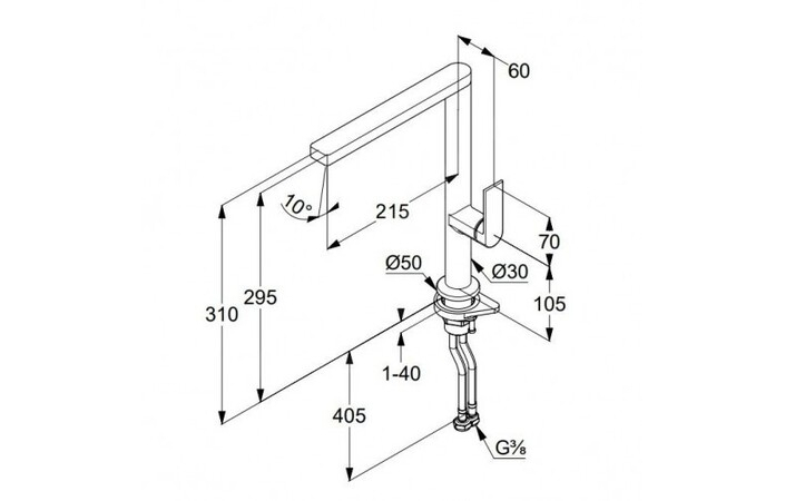 Змішувач для кухні Qord 568030575 хром Kludi - Зображення 187791863-1b94c.jpg