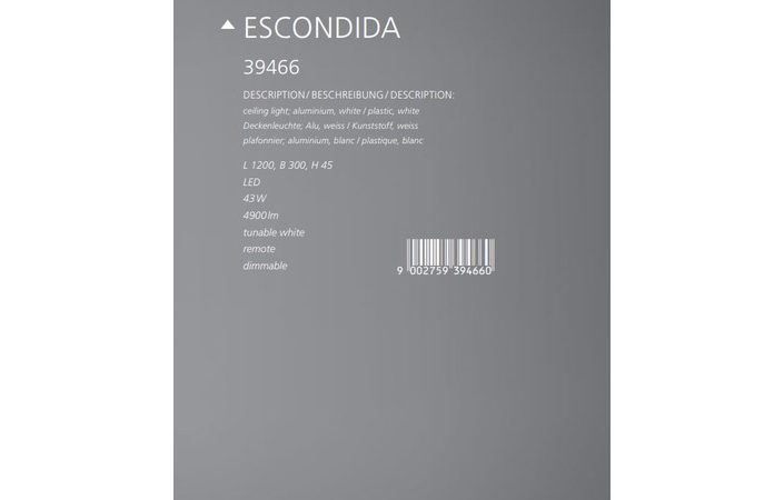 Світильник ESCONDIDA LED (39466), EGLO - Зображення 1878614-fe841.jpg