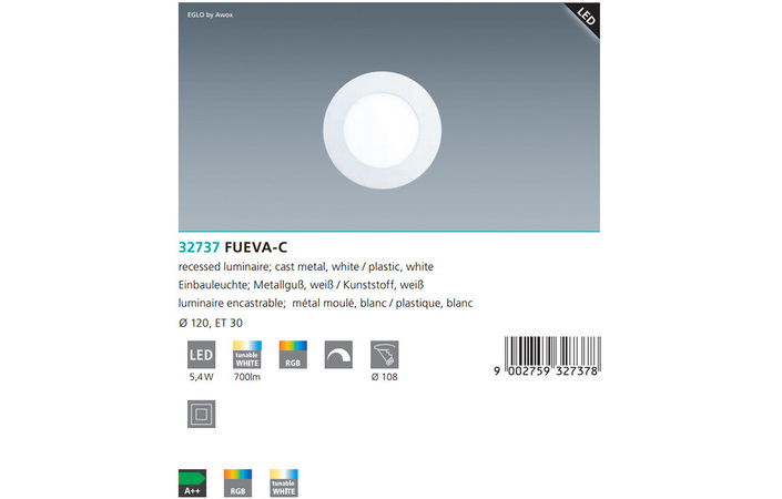 Точковий світильник FUEVA-C LED (32737), EGLO - Зображення 1879142-bf9b6.jpg