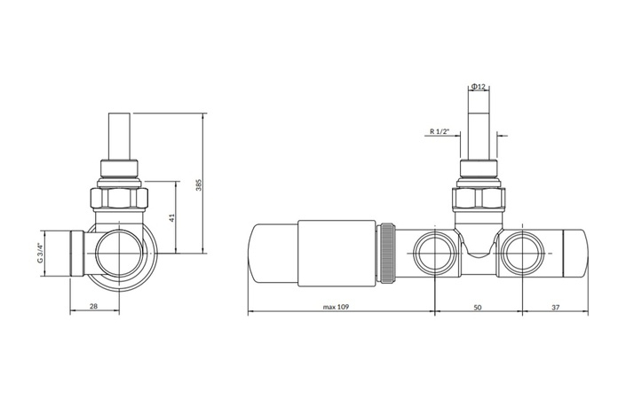 Набір вентилів інтегрований термостатичний лівий Ral Brass Unico All in One Terma - Зображення 188158411-d465a.jpg