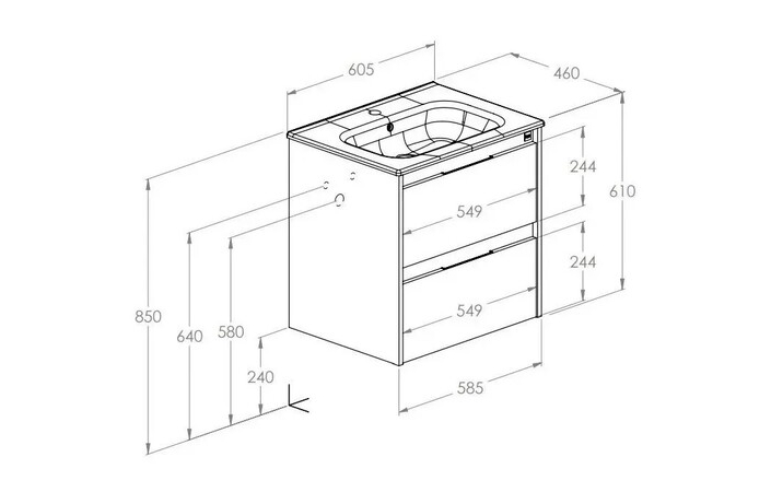 Шафка з умивальником Alpine Unik 600 A852012806 Roca - Зображення 188232377-4cb3d.jpg