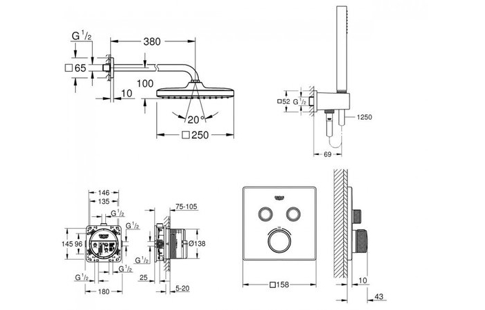 Душевая система Grohtherm SmartControl (26415SC1), Grohe - Зображення 1882867-d58c8.jpg
