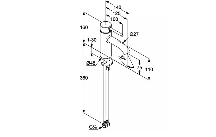 Змішувач для умивальника 75 DN 15 Bozz 382720576 Kludi - Зображення 188379060-82390.jpg