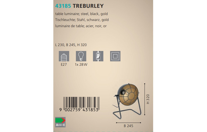 Настольная лампа TREBURLEY (43185), EGLO - Зображення 1884615-37899.jpg