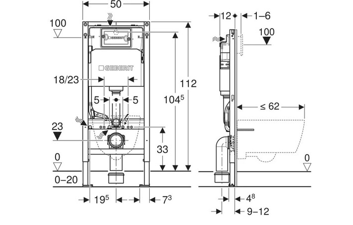Інсталяція для унітаза Duofix Basic H112 Delta 111.153.00.3 Geberit - Зображення 188672112-31dd4.jpg