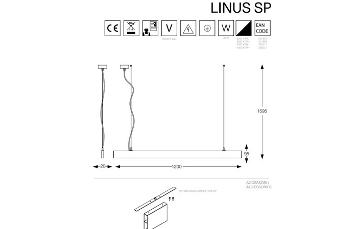 Люстра LINUS SP WH 4000K (268231), IDEAL LUX - Зображення 1889366-63747.jpg