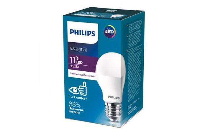 Лампа ESS LEDBulb 11W E27 4000K 1CT-12 Philips - Зображення 1889883-d1490.jpg