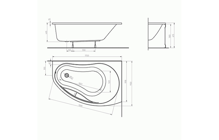 Ванна ассиметричная правая Promise 170x110, Kolo - Зображення 189127-900dc.jpg