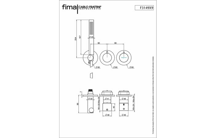 Змішувач для душу Fimatherm Black matt (F3149X9NS) Fima - Зображення 1895440-0b12c.jpg