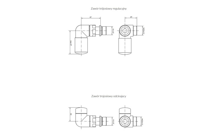 Набір вентилів трьохосьовий регулюючий правий білий мат Vision All in One Terma - Зображення 1898880-ddd5d.jpg