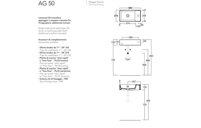 Умывальник AG 50 Agile (AG50NM) Black matt, SIMAS - Зображення 1907827-535b1.jpg